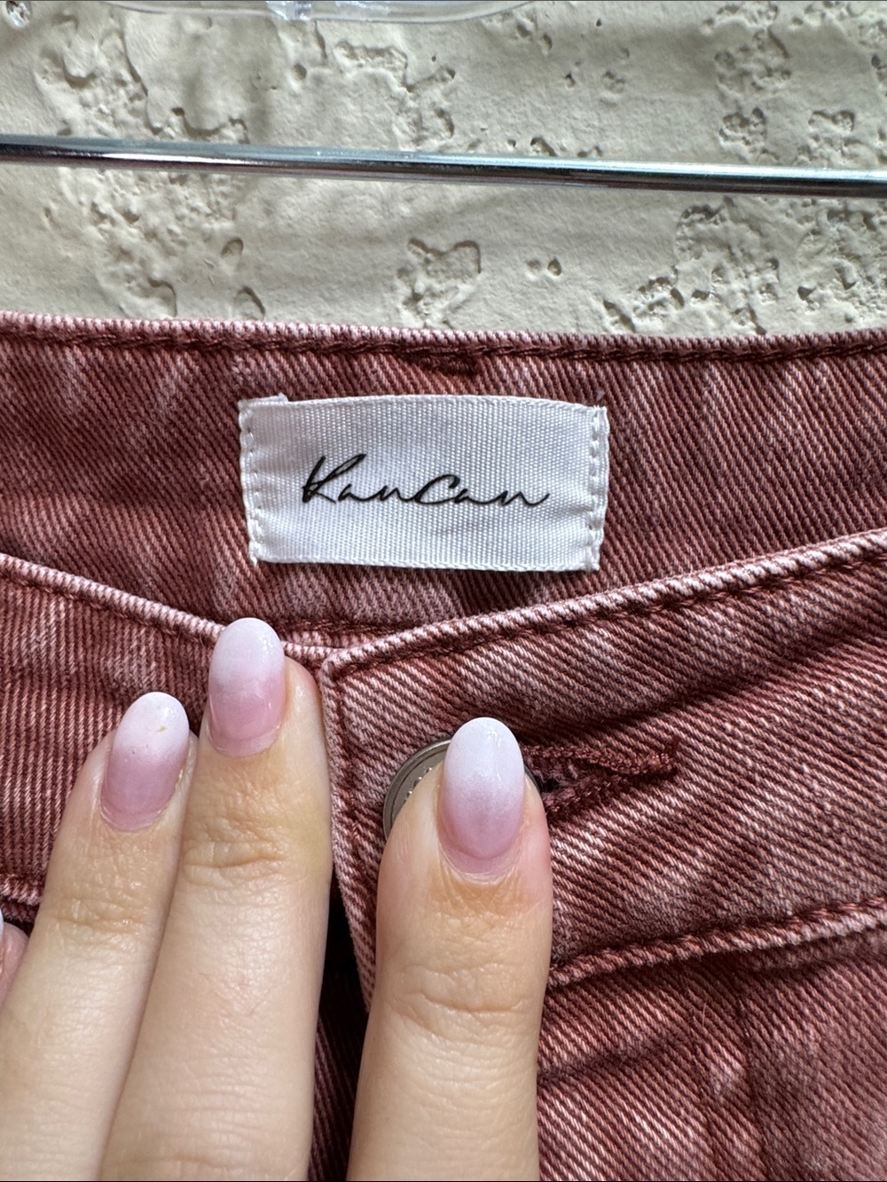 Kancan Wide Leg Jeans Women’s Size 15/31 Mauve Dusty Rose High Rise Denim - Picture 3 of 9
